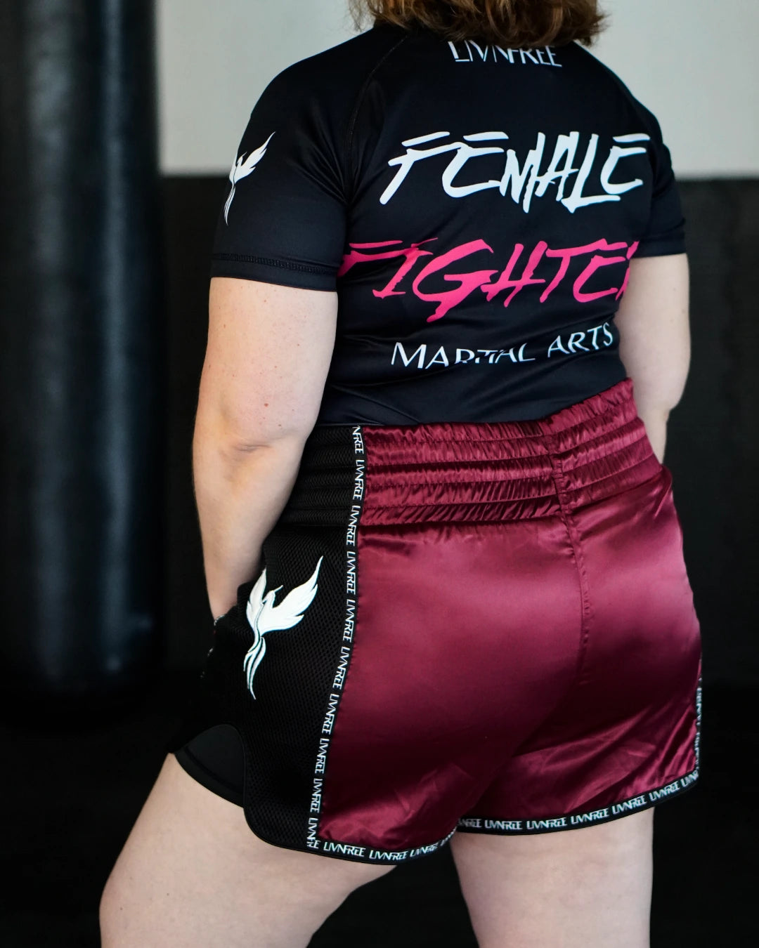 Muay Thai Shorts 2-in-1 Burgunda