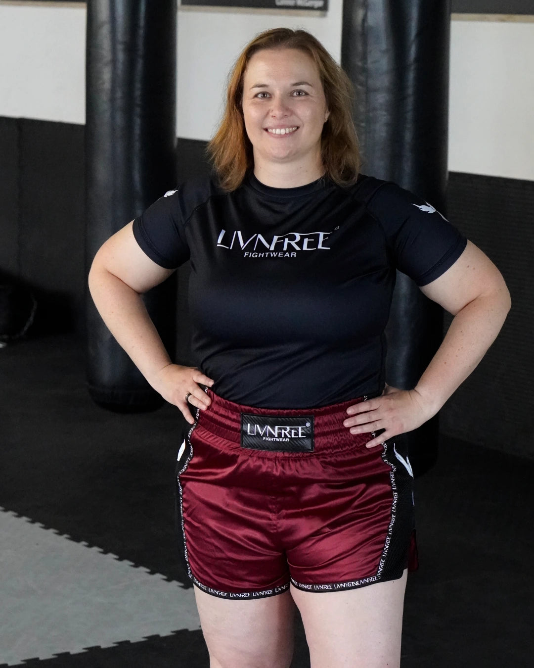 Muay Thai Shorts 2-in-1 Burgunda